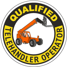 Qualified Telehandler Operator Hard Hat Sticker