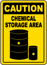 Caution Chemical Storage Area Sign