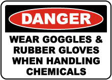 When Handling Chemicals Sign