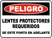 Spanish Safety Glasses Required Beyond This Sign