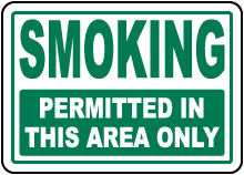 Smoking Permitted In This Area Sign
