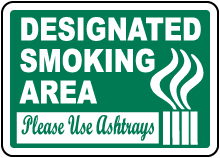 Designated Smoking Area Sign