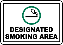 Designated Smoking Area Sign