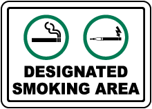Designated Smoking Area Sign