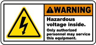 Hazardous Voltage Inside Label