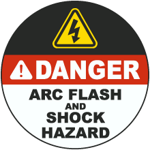 Danger Arc Flash and Shock Hazard Floor Sign