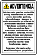 Spanish Petroleum Products Warning Sign