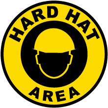 Hard Hat Area Floor Sign
