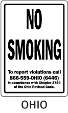 Ohio No Smoking Sign
