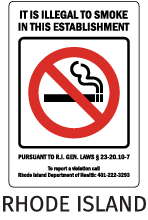 Rhode Island No Smoking Sign