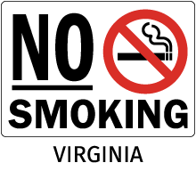 Virginia No Smoking Sign