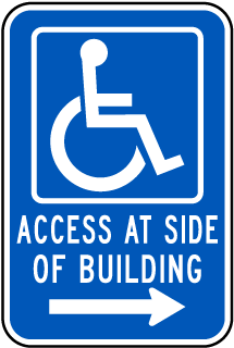 Access At Side of Building (Right Arrow)