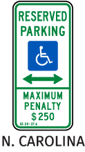 North Carolina Accessible Parking (Double Arrow)