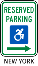 New Accessibility Symbol Reserved Parking Sign (Right Arrow)