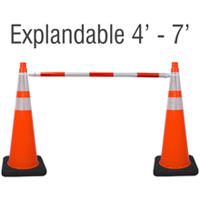 Retractable Traffic Cone Bar 4′ to 7′