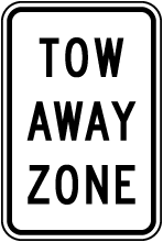 Tow Away Zone Sign