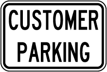 Customer Parking Sign