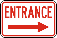Entrance (Right Arrow) Sign