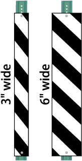 Black/White Striped Reflective Post Panel