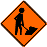 Workers Ahead Symbol Sign