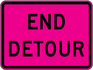 Pink End Detour Sign - X4631
