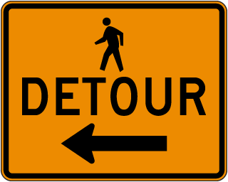 Pedestrian Detour Sign (Left Arrow) - X4634