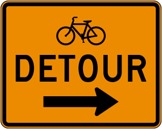 Bike Detour Sign (Right Arrow) - X4636