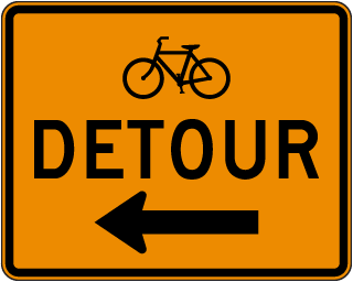 Bike Detour Sign (Left Arrow) - X4637