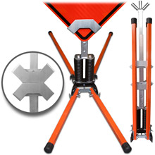 Dual Spring Stand For Rigid or Roll-Up Signs