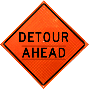 Detour Ahead Roll-Up Sign