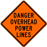 Danger Overhead Power Lines Sign - X4734