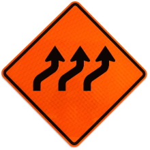 Three Lane Reverse Curve Right Sign – X5016