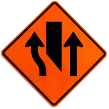 Center Lane Closed Ahead Sign – X5020