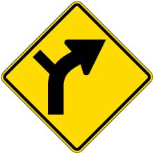 Right Combination Curve / Side Road Intersection Sign
