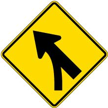 Left Entering Roadway Merge Sign