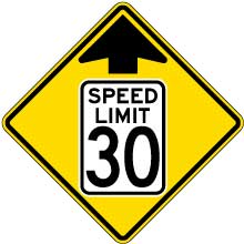 Reduced Speed Limit 30 MPH Sign