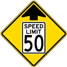 Reduced Speed Limit 50 MPH Sign