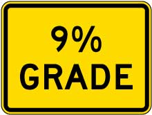 9% Grade Sign
