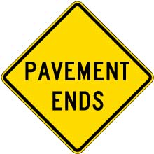 Pavement Ends Sign