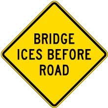 Bridge Ices Before Road Sign