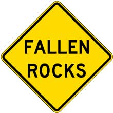 Fallen Rocks Sign