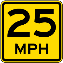 Advisory 25 MPH Sign