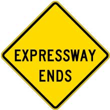 Expressway Ends Sign
