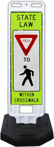 In-Street Pedestrian Crossing Sign with 28lb. Rubber Base
