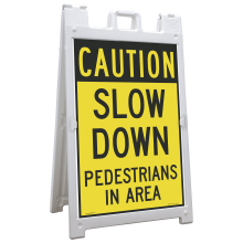 Caution Slow Down Sandwich Board Sign