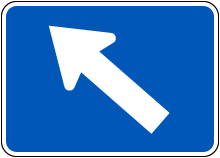 Left Diagonal Turn Arrow (Auxiliary) Sign M6-2L