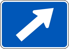 Right Diagonal Turn Arrow (Auxiliary) Sign M6-2R