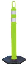 42” Lime Delineator Post with 2 Reflective Bands + 12 lb. Base
