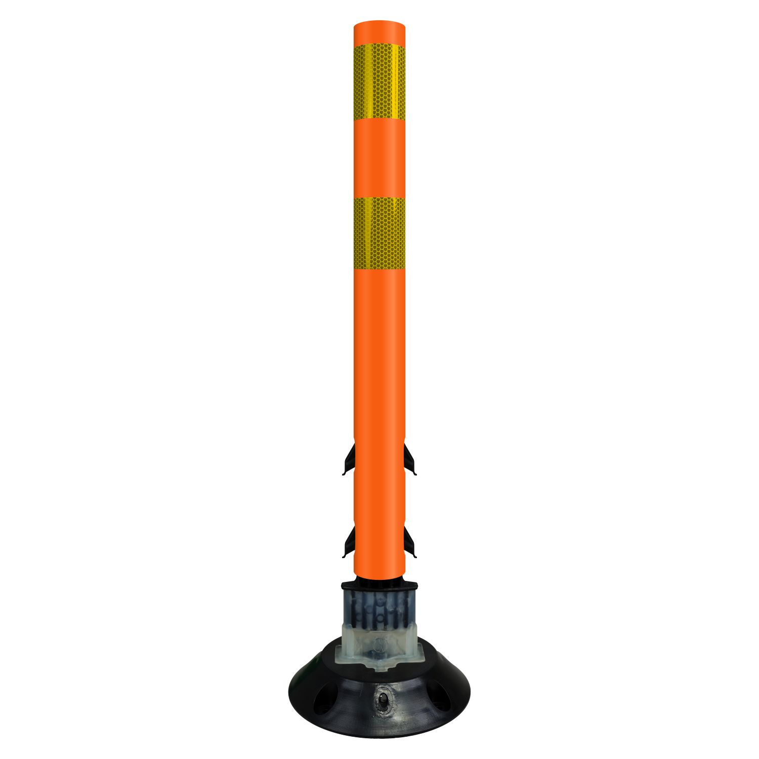 Orange Yellow Flexible Surface Mount Tubular Traffic Delineator
