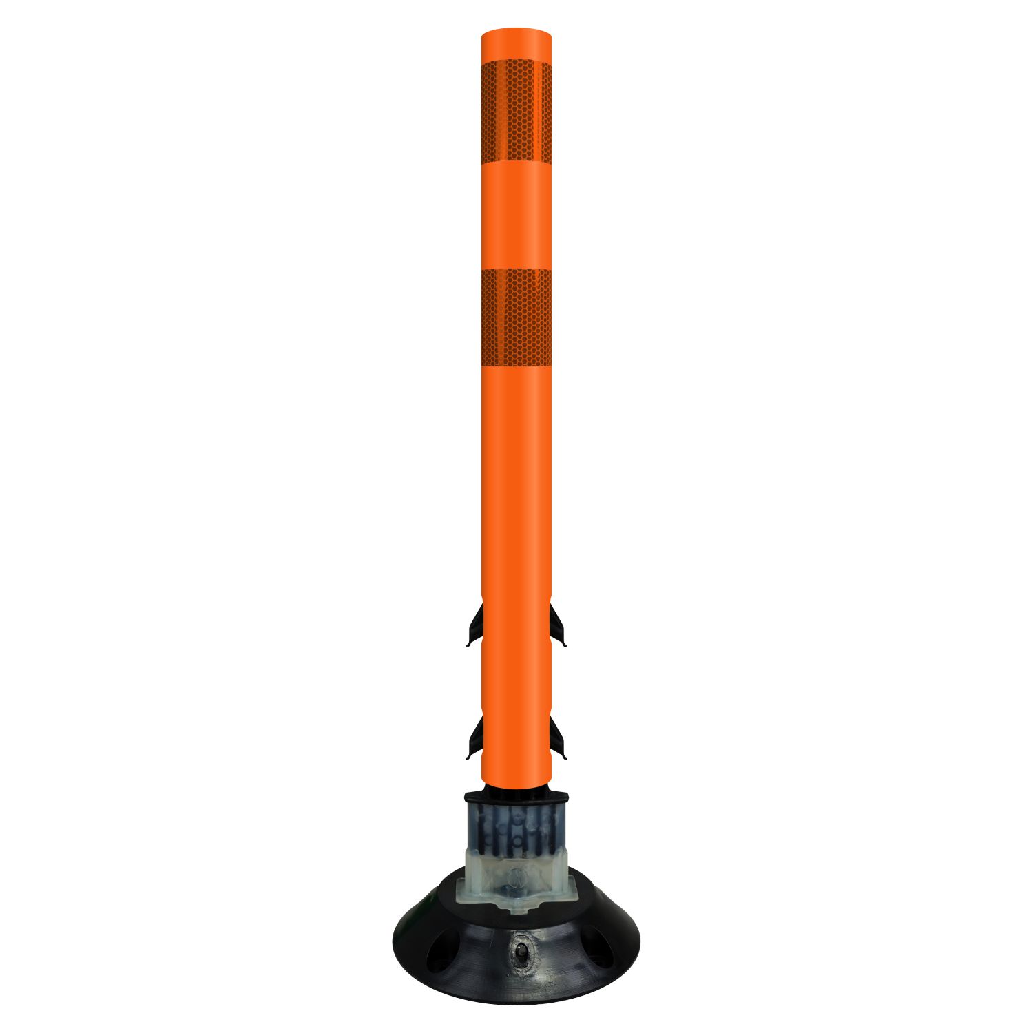 Orange Orange Flexible Surface Mount Tubular Traffic Delineator